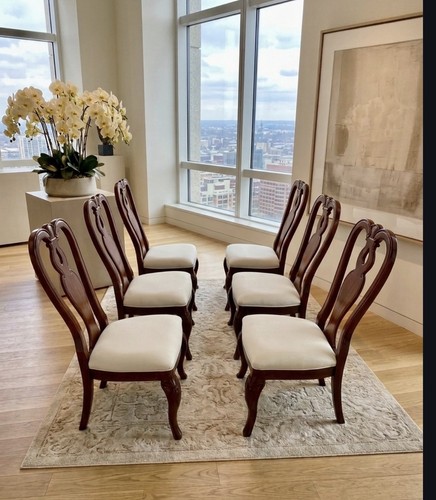 Queen anne wood dining - 6,