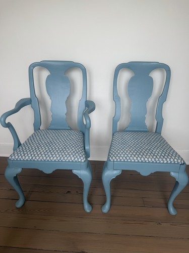 Queen anne chairs set six - anne,